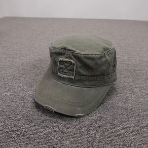 Levi Strauss Signature Hat Cap Strap Back Mens S Green Army Cadet Distressed